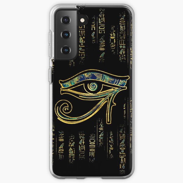Egyptian Eye of Horus on hieroglyphics gold and marble Samsung Galaxy Soft Case