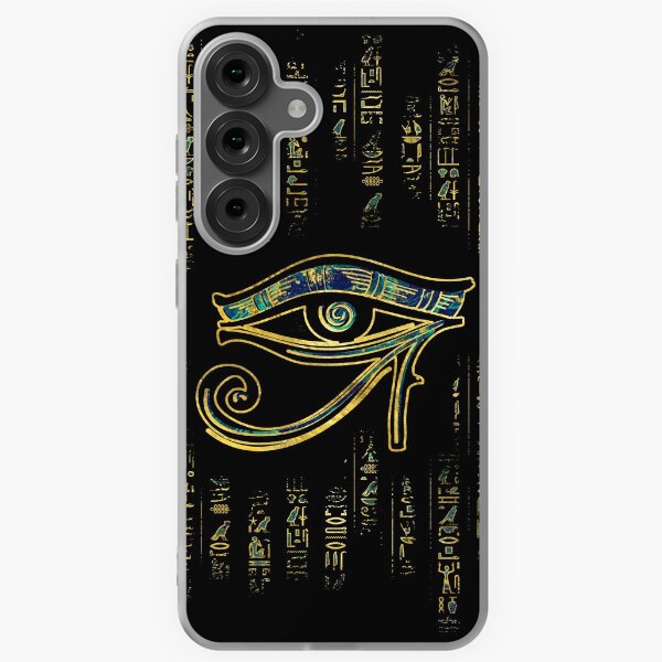 Item preview, Egyptian Eye of Horus  on hieroglyphics gold and marble designed and sold by k9printart.