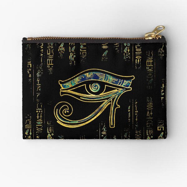 Ojo egipcio de Horus en jeroglíficos de oro y mármol Bolsos de mano