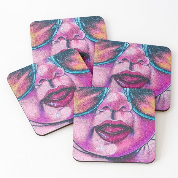 Item preview, Baby mouth glasses pink face mask  designed and sold by Tropical Blood.