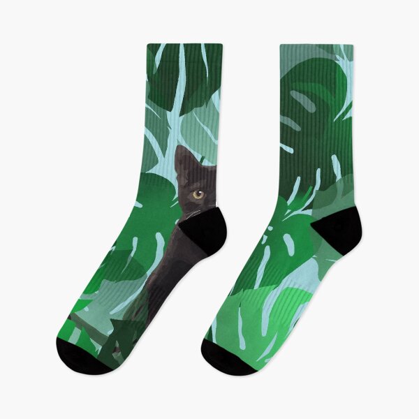 Item preview, Monstera Leaf black cat looking designed and sold by Move-Art.