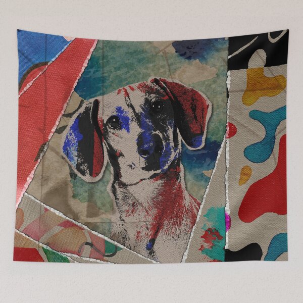 Item preview, Dachshund Abstract mixed media digital art collage  designed and sold by k9printart.