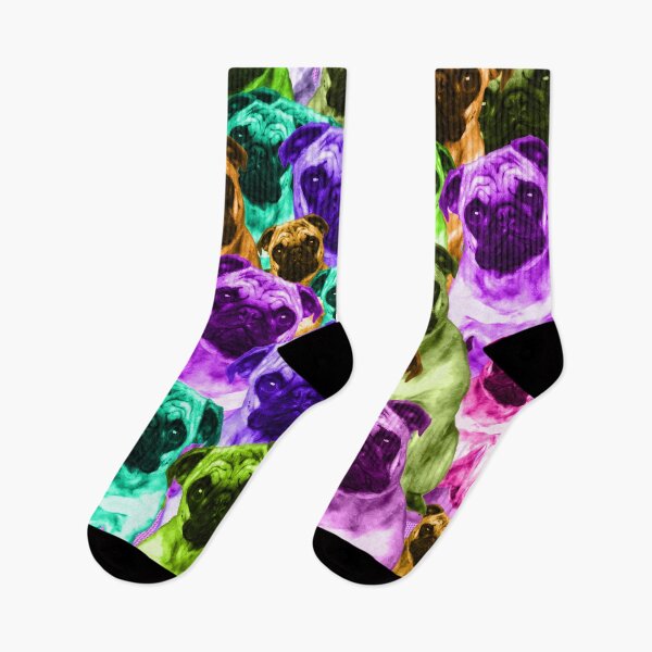 Item preview, Colorful Pug Pattern designed and sold by k9printart.