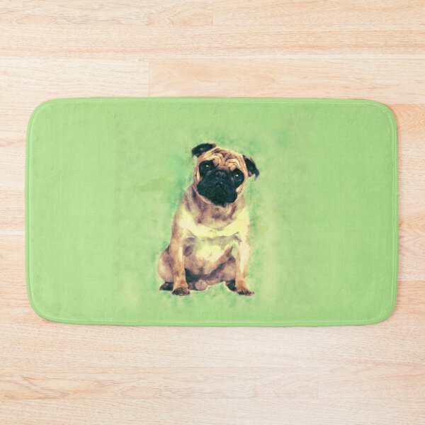 Item preview, Cute Pug dog on gentle green  designed and sold by k9printart.