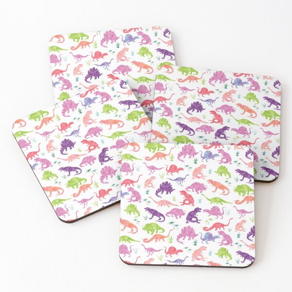 Item preview, Watercolor Dinosaur Silhouettes Girly designed and sold by SamAnnDesigns.