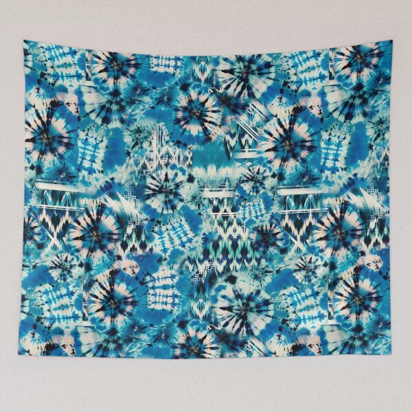 Item preview, Aqua Summer Tie Dye Batik Wax Tie Die Print designed and sold by paperandfrill.