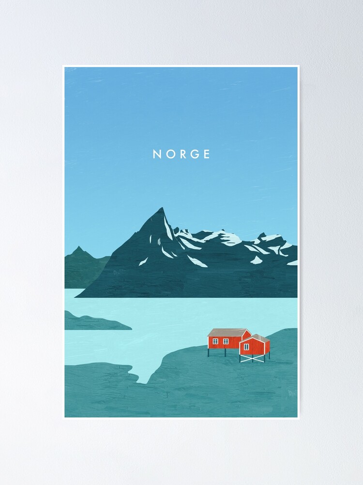 råd Påvirke Dingy Norway travel poster" Posterundefined by Katinka Reinke | Redbubble