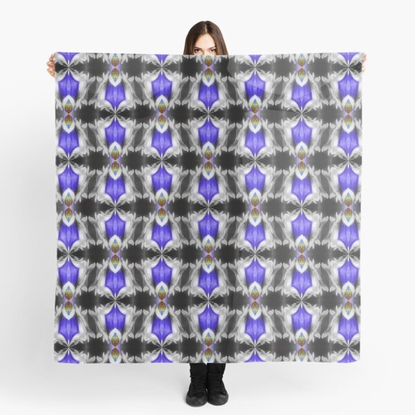 Blue Gentian Flower Abstract Art Scarf