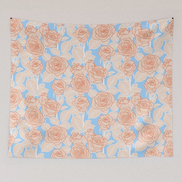 Item preview, Orange and Blue Romantic Roses designed and sold by Carolina Diaz.