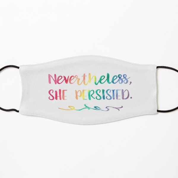 Rainbow Watercolor Nevertheless, She Persisted Kids Mask