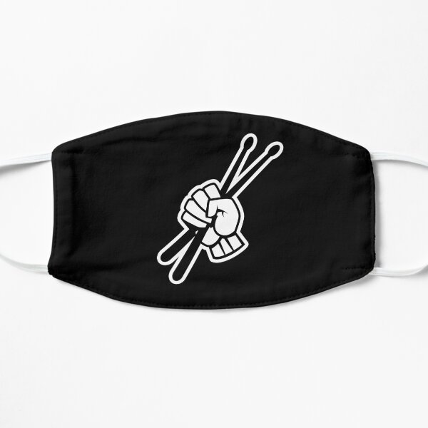 Drummer grooving with drumsticks Flat Mask