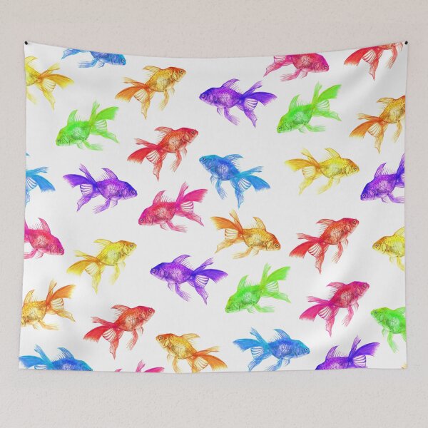 Item preview, Rainbow Goldfish Fish Drawing Pattern designed and sold by hellocando.