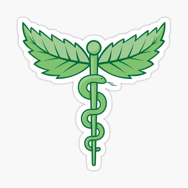 Vista previa del artículo con la obra «Caduceo con patrón de hojas», diseñado y vendido por sifis.