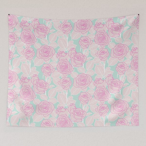 Item preview, Pink and Mint Romantic Roses designed and sold by Carolina Diaz.