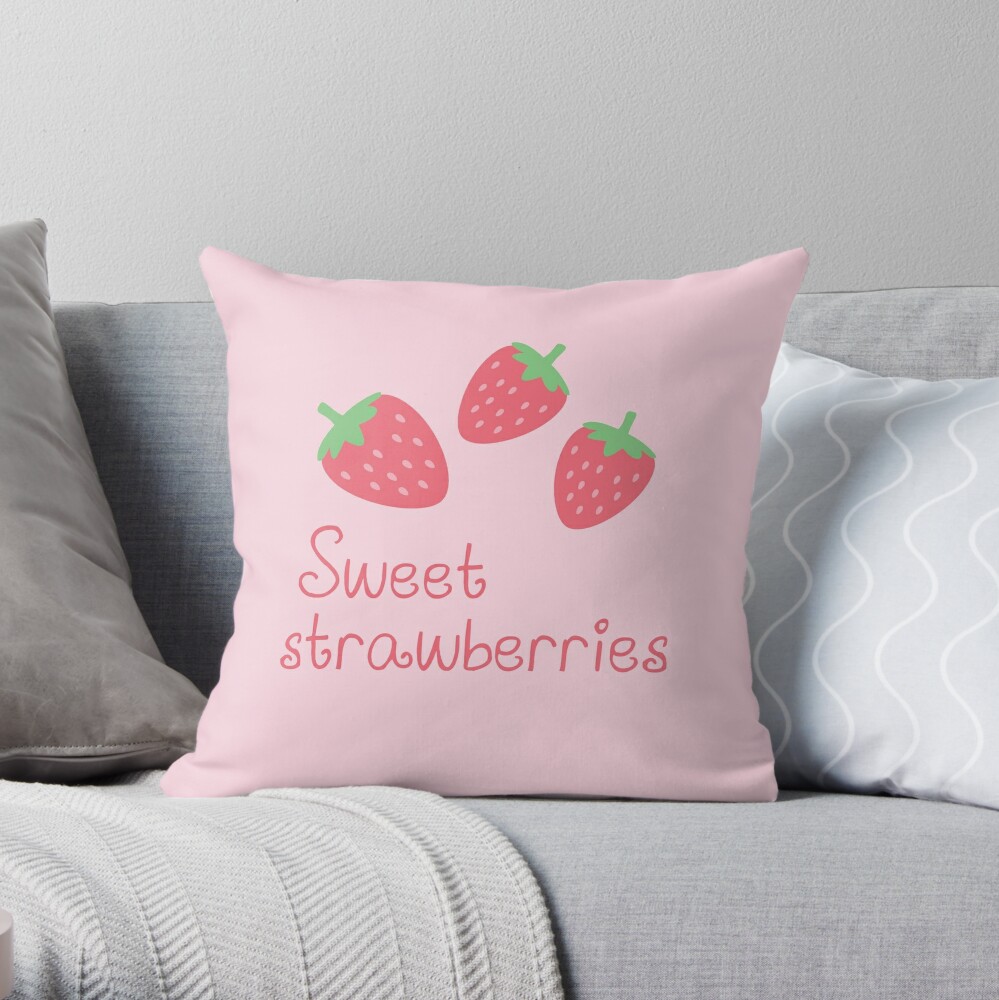 kawaii strawberry pillow