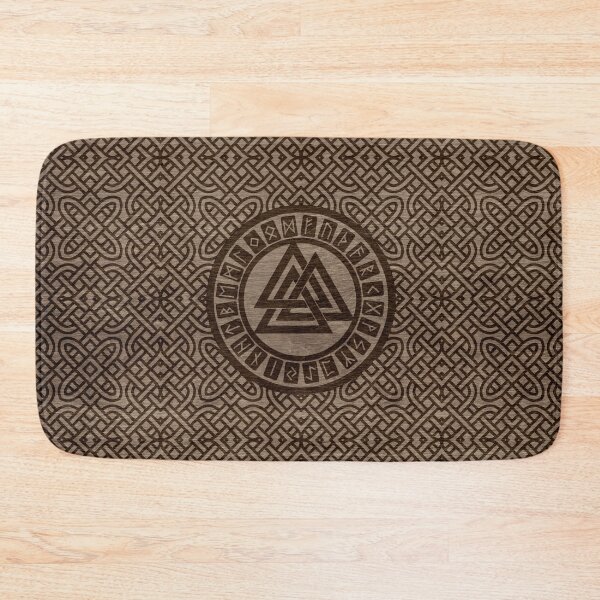 Item preview, Valknut Symbol and Runes on Celtic Pattern on Wood designed and sold by k9printart.