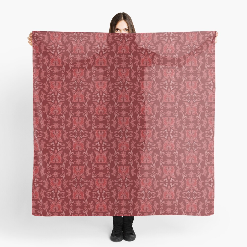 Burgundy + Red Slavinc Patterns Scarf