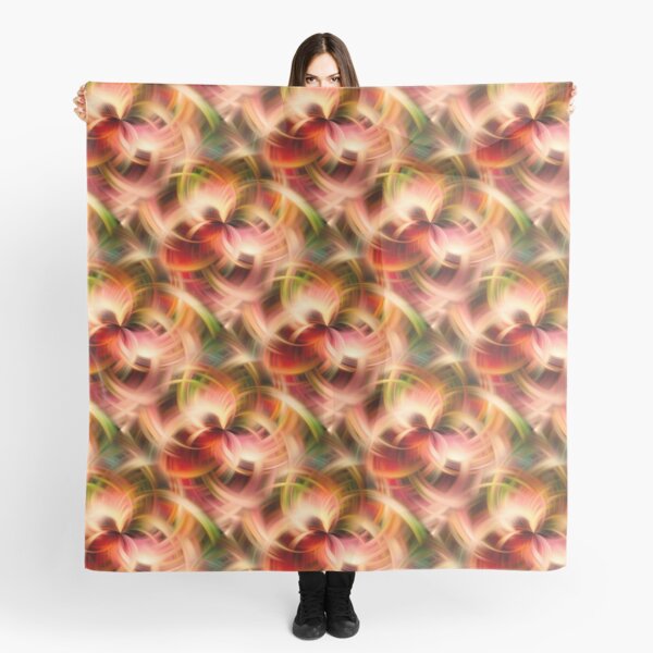 Swirling Red Pink Green And Yellow Colors Scarf