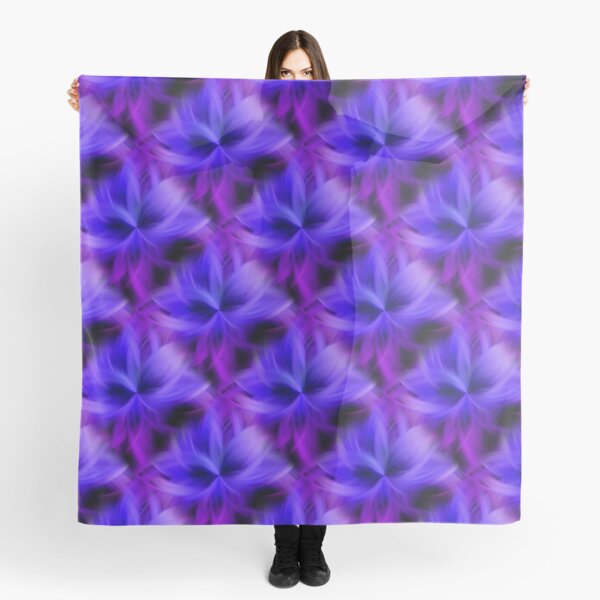 Purple and Blue Petals Abstract Scarf