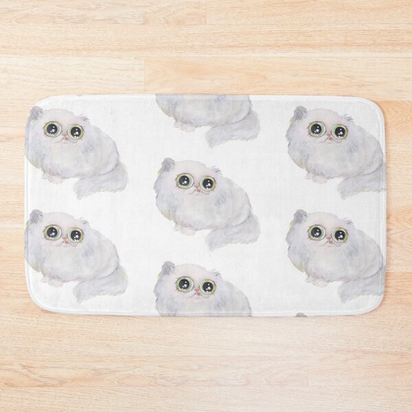 Item preview, BIG EYES PERSIAN chinchilla white CAT DERPY KITTY designed and sold by super_shimizu.