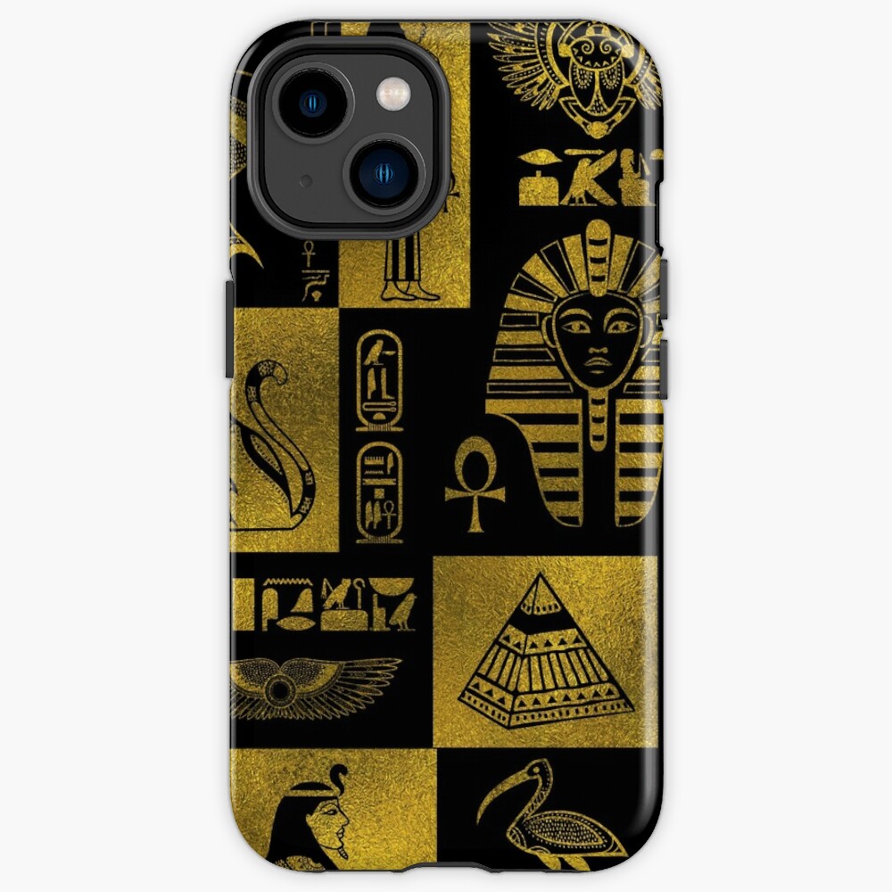 Egyptian Gold hieroglyphs and symbols collage