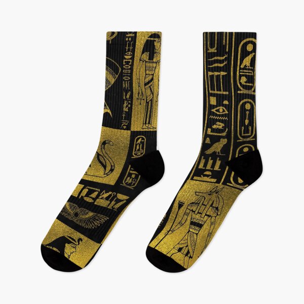 Item preview, Egyptian  Gold hieroglyphs and symbols collage designed and sold by k9printart.