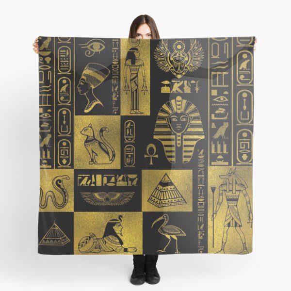 Discoveries Egyptian Imports Hieroglyphic Pharaonic Scarf