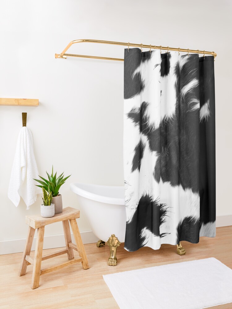 Alternate view of Modern Cowhide Faux Leather Shower Curtain