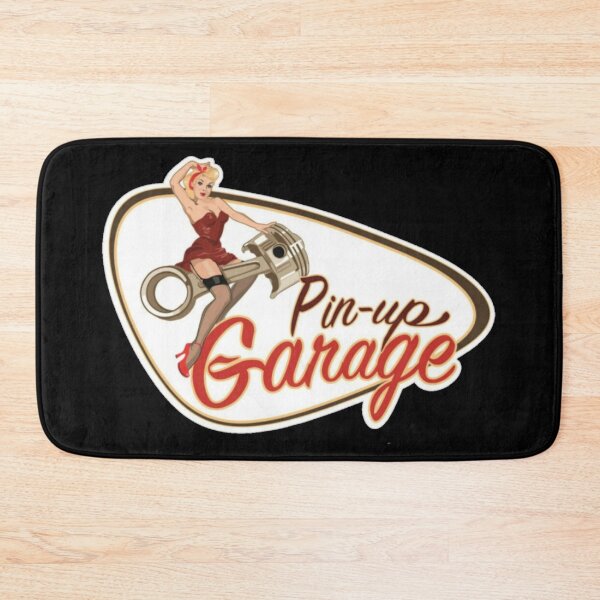 Pin Up Garage Retro Rockabilly design Bath Mat