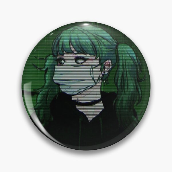 Item preview, Green Anime Girl w/ Face mask designed and sold by RocketShots.