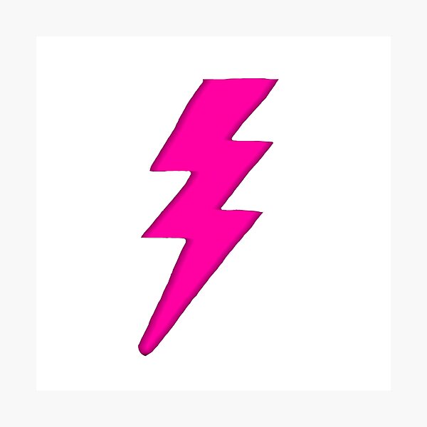 "Hot Pink Lightning Bolt" Photographic Print for Sale by