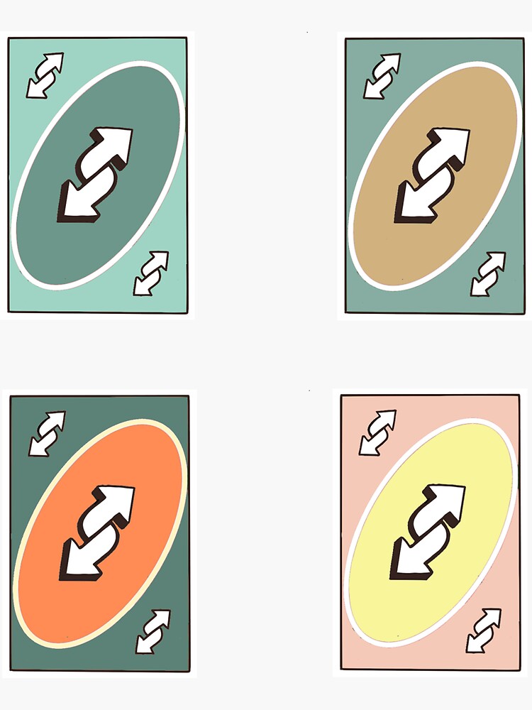 "4 pack of uno reverse cards" Sticker by meg-ladon | Redbubble