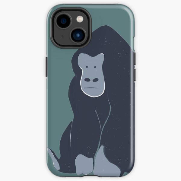 Ilustración de gorila de montaña | Espalda plateada Funda resistente para iPhone