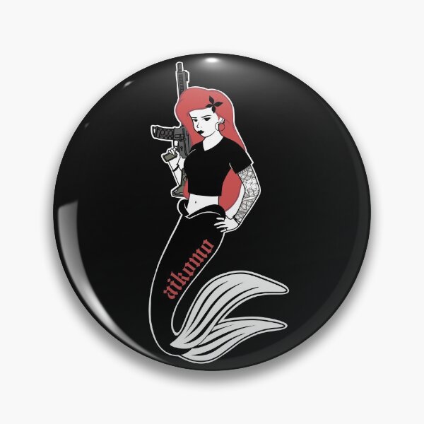 Item preview, Mermaid Pinup with Gun designed and sold by aikomo.