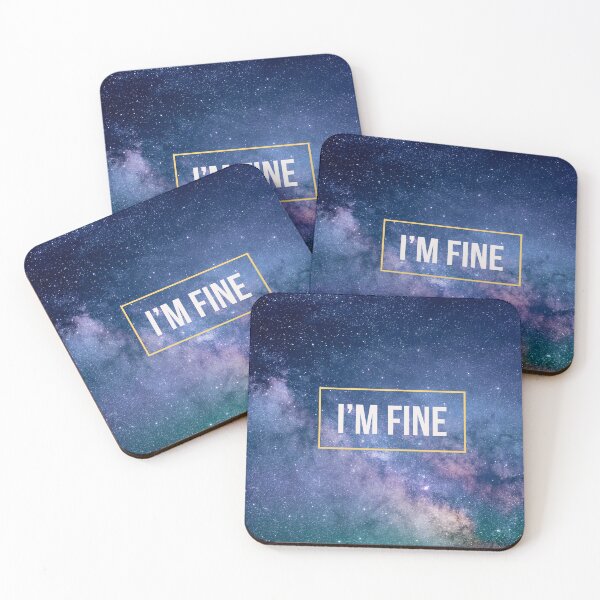 Item preview, Aurora I’m fine minimalist design face mask designed and sold by Tropical Blood.