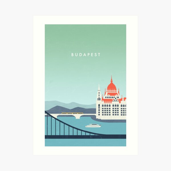 Budapest Travel Poster Kunstdruck