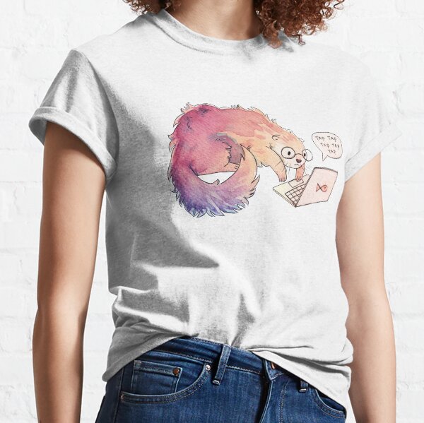 'Tap tap tap' Otter Typing on Laptop | Cute Gift For Girlfriend Classic T-Shirt