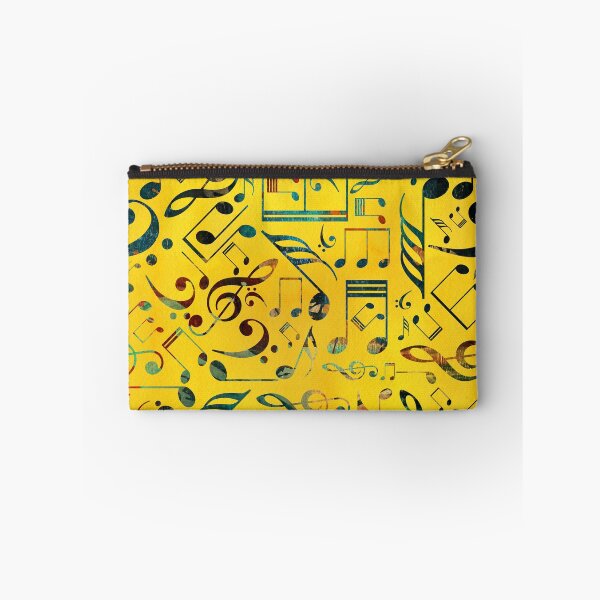 Item preview, Fun Colorful  Music Notes Pattern on yellow watercolor designed and sold by k9printart.