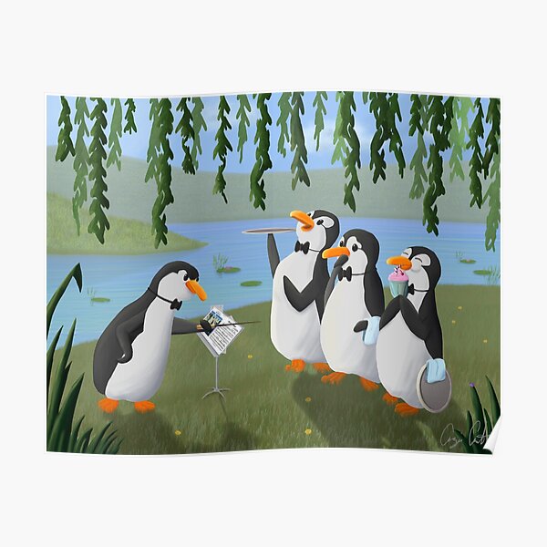 Práctica de canto: pingüinos Mary Poppins Póster