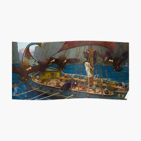 Ulysses and the Sirens - John William Waterhouse Poster