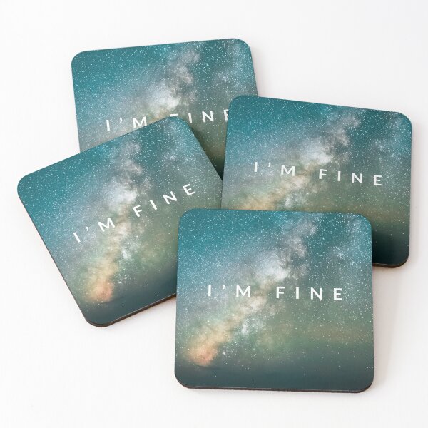 Item preview, Face mask i am fine minimalist aurora sky  designed and sold by Tropical Blood.