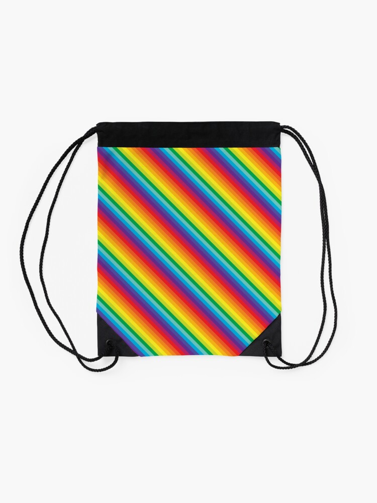 Alternate view of Rainbow Stripe  Drawstring Bag