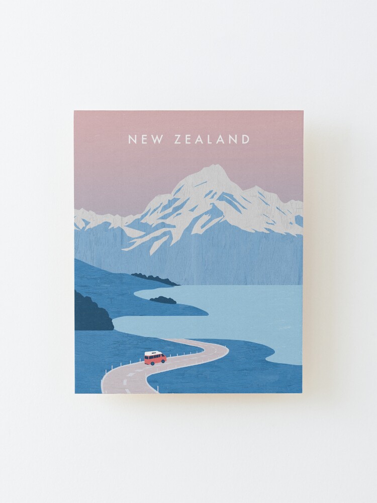 Alternate view of New Zealand travel poster Mounted Print