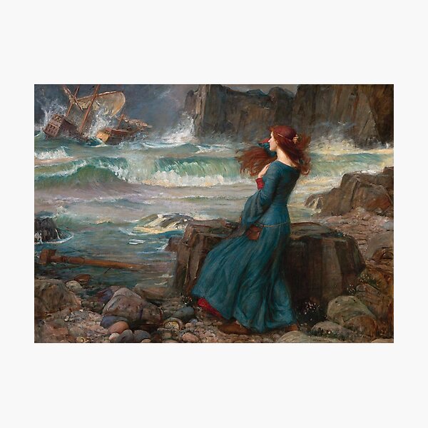 Miranda and the Tempest - John William Waterhouse Photographic Print