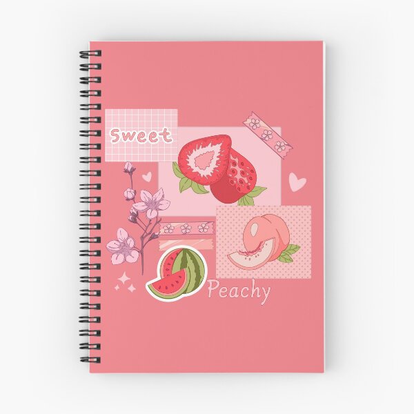 Item preview, The peachy pink design with  various berries, fruits, and other cute stickers designed and sold by AnGoArt.