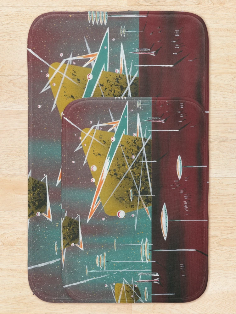 Thumbnail 5 of 6, Bath Mat, Rocket Rendezvous designed and sold by David Zackus.