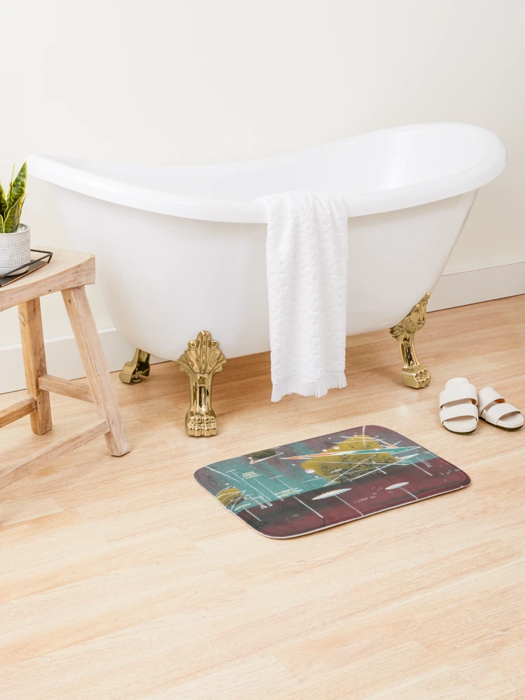 Thumbnail 2 of 6, Bath Mat, Rocket Rendezvous designed and sold by David Zackus.