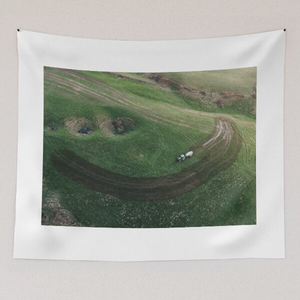 Item preview, Smiley face made with a tractor on a field designed and sold by MarioGuti.