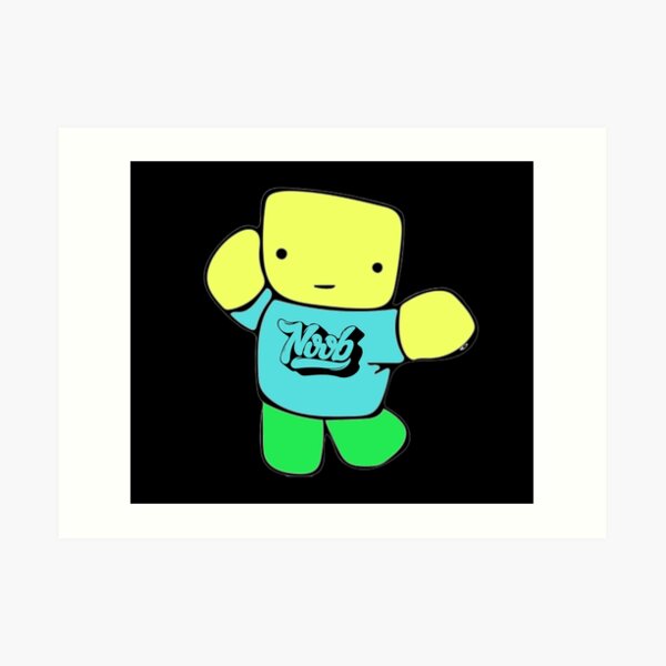 Roblox Noob Art Prints Redbubble - happy roblox noob by inoobe redbubble