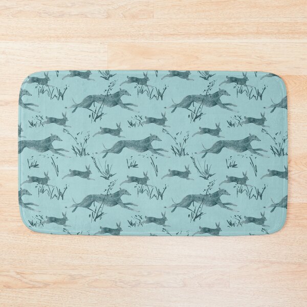 Item preview, A galgo and a hare on turquise designed and sold by lobitos.
